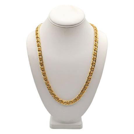 Kenneth Jay Lane 24" Gold Tone Parallel Curb Chain Necklace