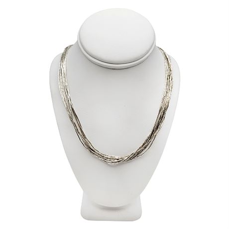 Carolyn Pollack Sterling Silver Liquid Silver Beaded Necklace