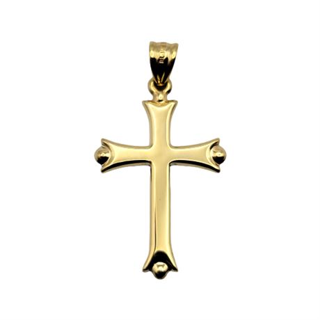 14K White/Yellow Gold Reversible Cross Pendant
