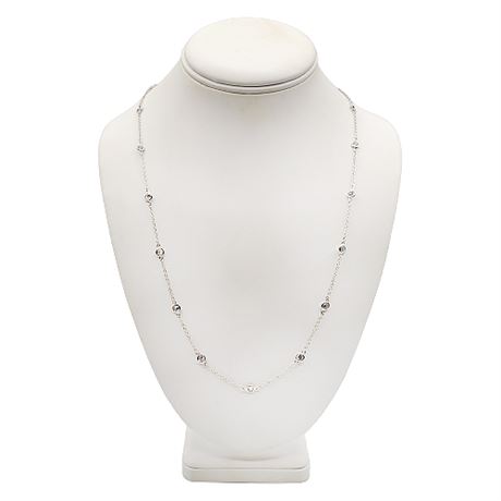 Nolan Miller 24" Silver Tone Rhinestone Satellite Necklace