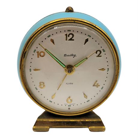 Mid-Century Bradley West-Germany Aqua Alarm Clock