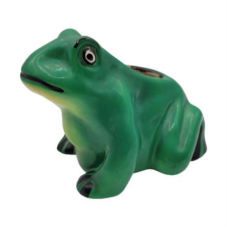 Vintage Czechoslovakian Pottery Frog Planter