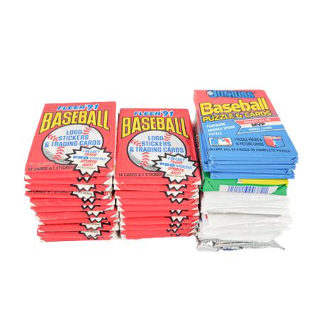 Large Unopened Sports Card Packs Lot