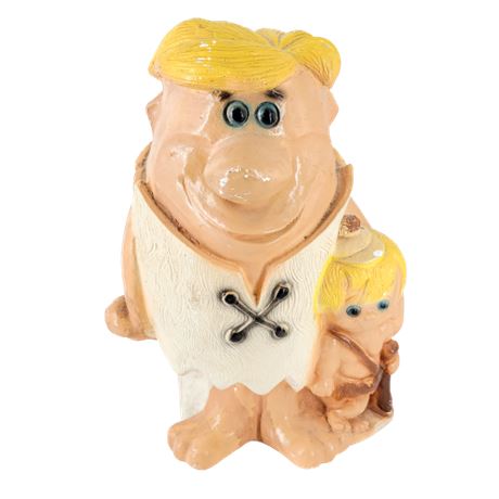 Ceramic Barney Rubble & Bamm-Bamm Coin Jar