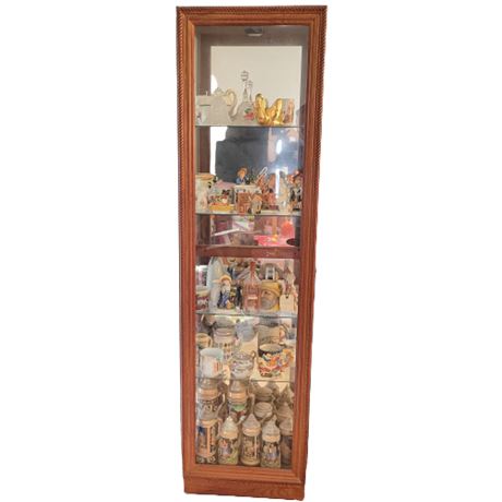 Oak / Glass Curio Display Cabinet