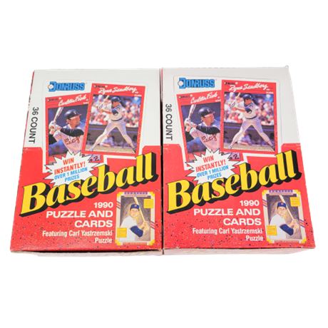 Donruss '90 Baseball Puzzle and Cards Booster Boxes