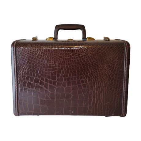 Vintage Samsonite Alligator Embossed Train Case