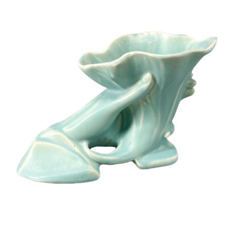 McCoy Pottery Green Hand Holding Cornucopia Planter