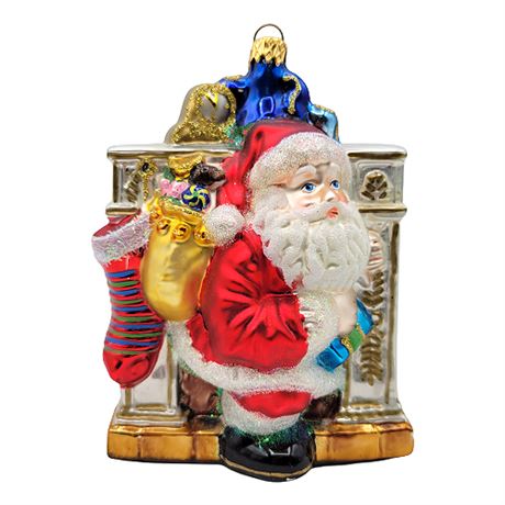 "Down The Chimney" Polonaise Collection by Komozja Blown Glass Ornament