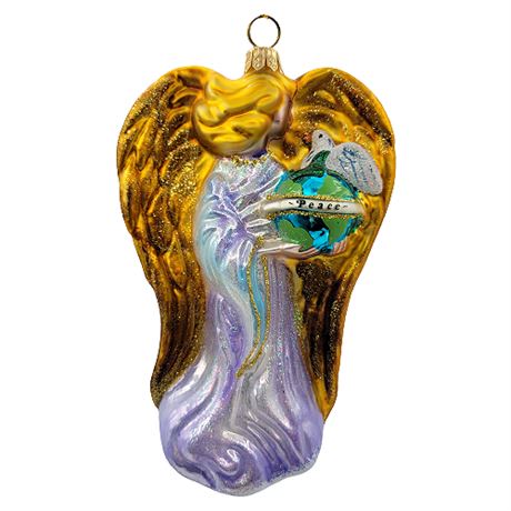 "Peace Angel" Polonaise Collection by Komozja Blown Glass Ornament
