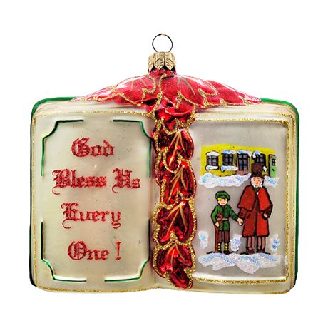 "Christmas Carol Book" Kurt S. Adler Polonaise Collection Blown Glass Ornament