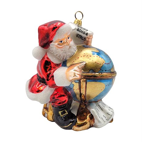 "Plotting The Course" Polonaise Collection by Komozja Blown Glass Ornament