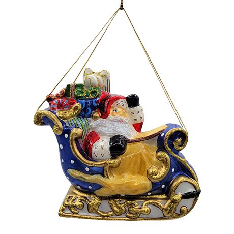 "Santa With Candies" Polonaise Collection by Komozja Blown Glass Ornament