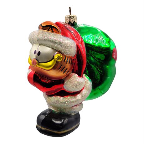 "Garfield Santa w Gifts" Kurt S. Adler Polonaise Collection Blown Glass Ornament