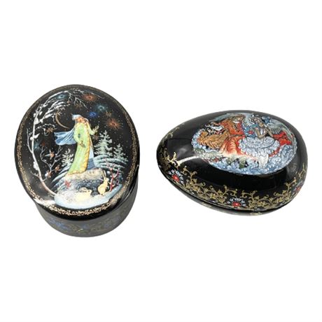 Russian Porcelain Musical Trinket Boxes
