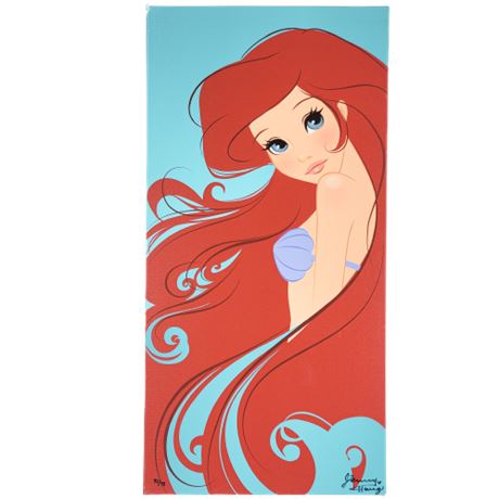 Disney Jenny Chung "Ariel Reflection" Signed Giclee Canvas Print