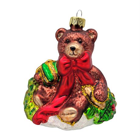 Teddy Bear Kurt S. Adler Polonaise Collection Blown Glass Ornament