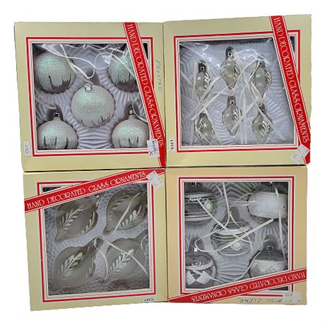 Hand Decorated Glass Ornaments Lot