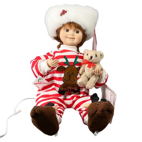 Elco Montion-ettes Christmas Boy Animated Figurine