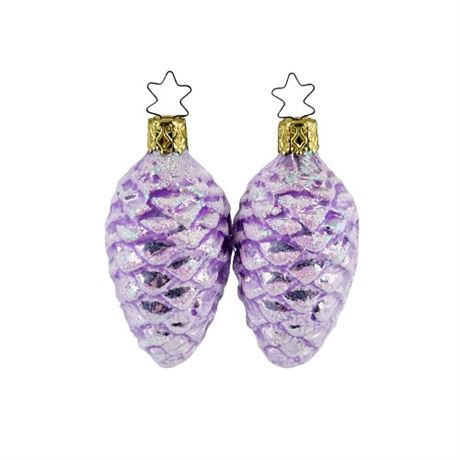 Vintage Frosted Purple Pinecone Ornaments