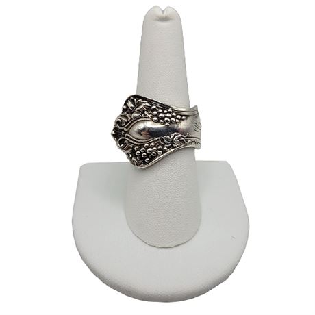 Antique Rogers Bros Triple Silver Plate Grape Pattern Spoon Ring