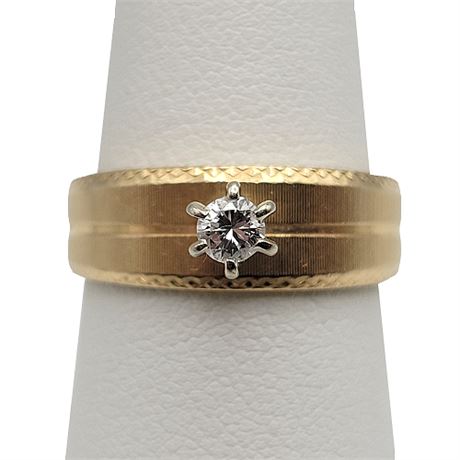 Vintage 14K Yellow Gold .15 Carat "Fiancee" Solitaire Ring