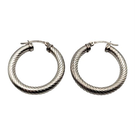 Burdick Sterling Silver Cable Hoop Earrings