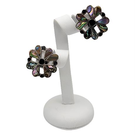 Taxco Sterling Silver Abalone Earrings