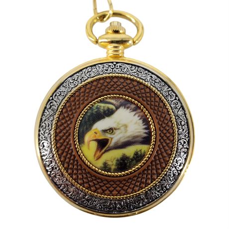Franklin Mint Bald Eagle Collectible Pocket Watch