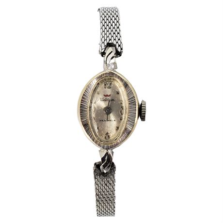 Vintage Waltham 14K White Gold Wrist Watch