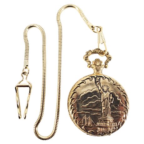 American Int'l Mint Statue of Liberty Commemorative Pocket Watch 2 of 2