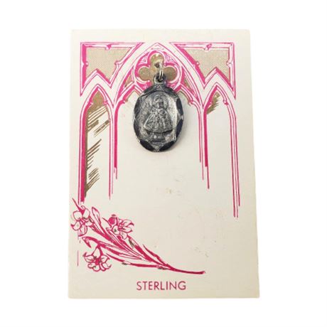 Vintage Sterling Silver Infant of Prague/Jesus Medal