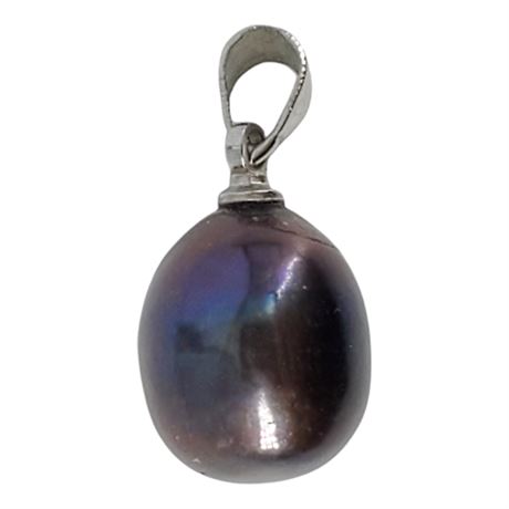 Large Black Freshwater Pearl Pendant