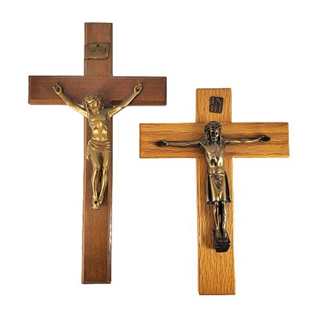 Vintage  Wood & Metal Crucifix Collection