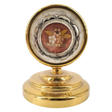 Vintage Religious Reliquary Authentic Relic of Saint Paul of the Cross w/ COA