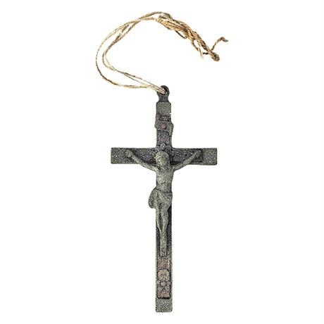 Vintage Pectoral Cross w/ Heavy Verdigris Patina