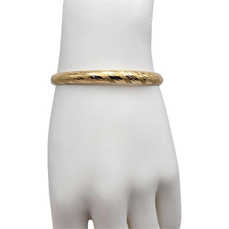 Vintage 14K Gold Hinged Clamper Bracelet