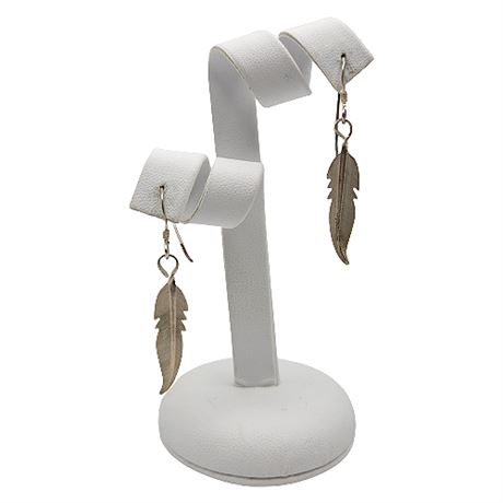 Sterling Silver Feather Earrings