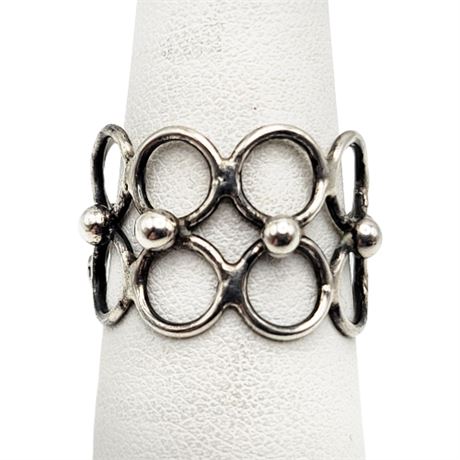 Modernist Silver Loops Ring