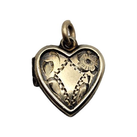Vintage LaMode Gold Filled Over Sterling Mini Heart Locket