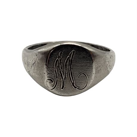 Sterling Silver "M" Monogram Ring