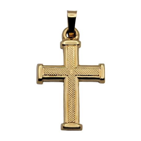 10K Gold Hollow Cross Pendant