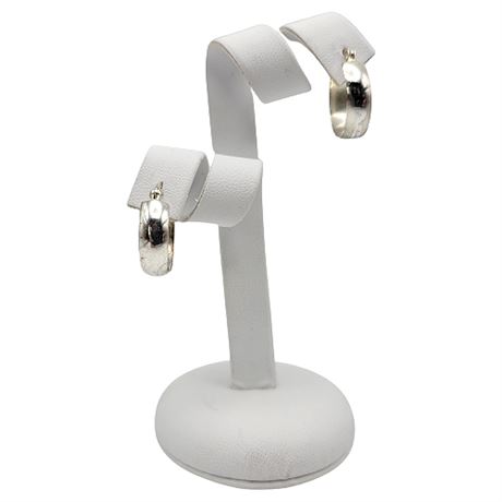 Sterling Silver Hinged Hoop Earrings