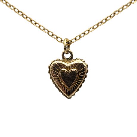 Vintage KiddieKraft Gold Filled Child's Heart Necklace