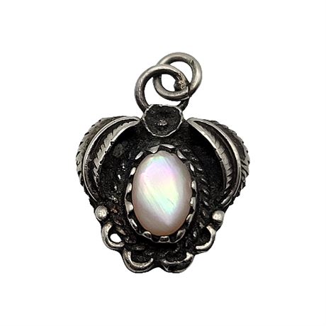 Small Artisan Made Silver Mother of Pearl Pendant