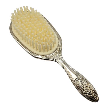 Vintage Ornate Silver Plate Hair Brush