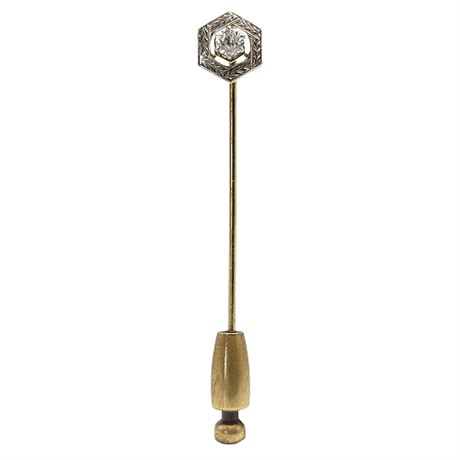 Victorian Old European Mine Cut Diamond Stick Pin