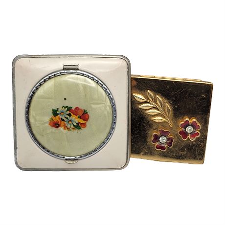 2 Vintage Powder Compacts, Incl. DeVilbiss
