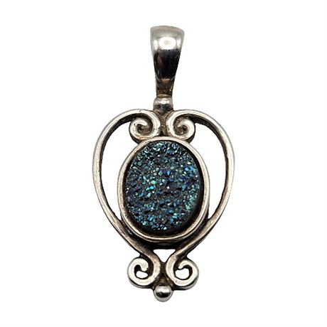 Sajen Silver Carribean Druzy Pendant