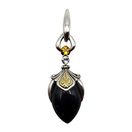 Ann King Sterling Silver/18K Gold Fairy Tale Onyx Pendant